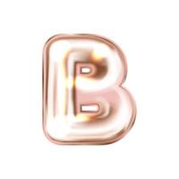 Perl pink foil inflated alphabet symbol, isolated letter B vector