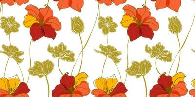 Tulip meadow seamless pattern vector