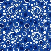 Winter cranberries pattern in Khokhloma style vector