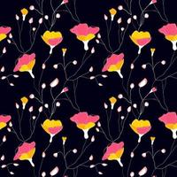 Wild flowers seamless pattern vector