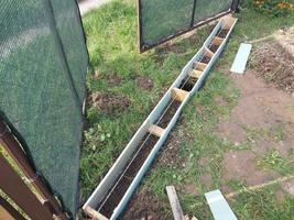 Construction of a strip foundation for a fence photo