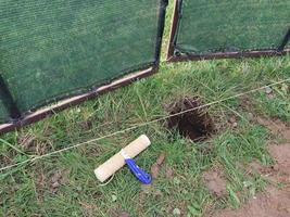 Construction of a strip foundation for a fence photo