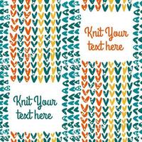 Knitted seamless pattern with text field vector