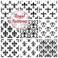 Floral royal fleur-de-lis vector patterns set