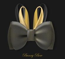 Gala bunny silk black bow vector