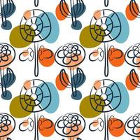 Floral seamless pattern as Scandinavian textile design. Poppy field vector