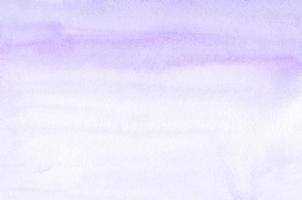 Watercolor lavender and white gradient background texture. Aquarelle pastel purple brush strokes backdrop. Horizontal template. photo