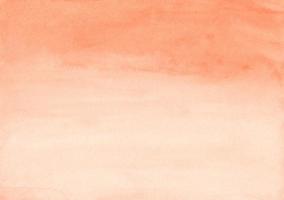 Watercolor light orange gradient background texture. Aquarelle carrot color and white gradient backdrop. Horizontal template. photo