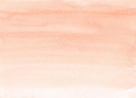 Watercolor light coral gradient background texture. Brush strokes on paper. Peach color backdrop. photo