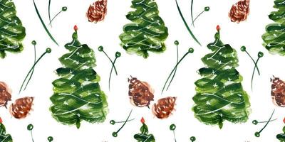 Christmas tree seamless pattern vector