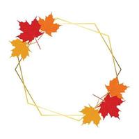 Autumn circle frames with colorful maple leaves vector