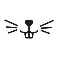 Cute rabbit nose minimalist vector