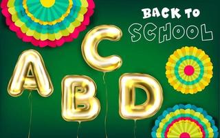 Back to School green poster vector
