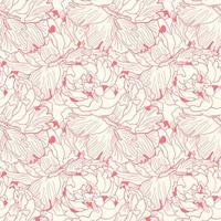 Gentle pink two colors peony seamless pattern vector