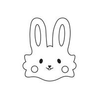 Hand drawn cute rabbit face vector