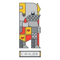 Medieval warrior with shield and spear. vector