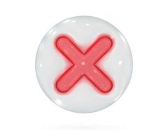 3d cancel cross icon vector