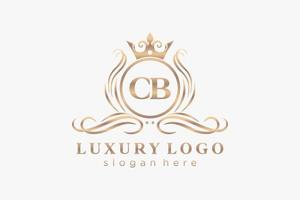 Initial CB Letter Royal Luxury Logo template in vector art for Restaurant, Royalty, Boutique, Cafe, Hotel, Heraldic, Jewelry, Fashion and other vector illustration.