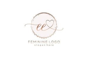 logotipo inicial de escritura a mano con plantilla de círculo logotipo vectorial de boda inicial, moda, floral y botánica con plantilla creativa. vector