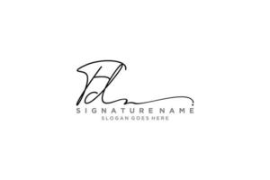 Initial FD Letter Signature Logo Template elegant design logo Sign Symbol template vector icon