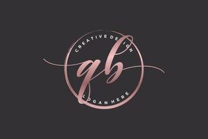 Initial QB handwriting logo with circle template vector signature, wedding, fashion, floral and botanical with creative template.