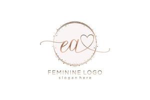 Initial EA handwriting logo with circle template vector logo of initial wedding, fashion, floral and botanical with creative template.
