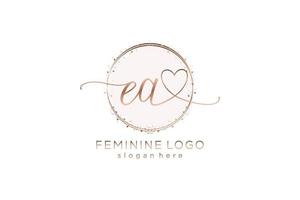 Initial EA handwriting logo with circle template vector logo of initial wedding, fashion, floral and botanical with creative template.