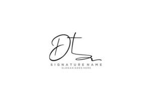 Initial DT Letter Signature Logo Template elegant design logo Sign Symbol template vector icon
