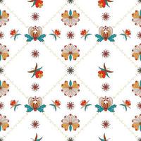 Floral ornament with cells in Hungarian style vector