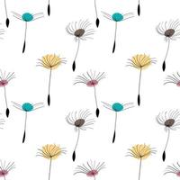 Dandelion seeds on white background vector