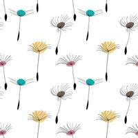 Dandelion seeds on white background vector