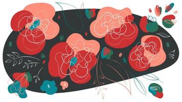 Floral abstract header witn dark spot vector