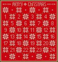 Red Knitted Advent Calendar vector