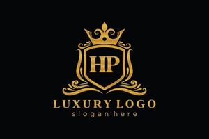 Initial HP Letter Royal Luxury Logo template in vector art for Restaurant, Royalty, Boutique, Cafe, Hotel, Heraldic, Jewelry, Fashion and other vector illustration.