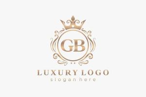 Initial GB Letter Royal Luxury Logo template in vector art for Restaurant, Royalty, Boutique, Cafe, Hotel, Heraldic, Jewelry, Fashion and other vector illustration.