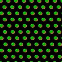 Retro dotted seamless pattern design.New Year's green balls on a black background. vector