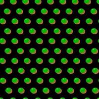 Retro dotted seamless pattern design.New Year's green balls on a black background. vector