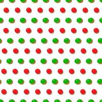 Seamless pattern in retro style with dot pattern.New Year's red green balloons on a white background. vector