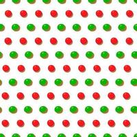 Seamless pattern in retro style with dot pattern.New Year's red green balloons on a white background. vector