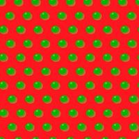 Seamless pattern in retro style with dot pattern.New Year's green balloons on a red background. vector