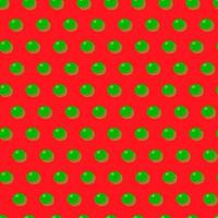 Seamless pattern in retro style with dot pattern.New Year's green balloons on a red background. vector