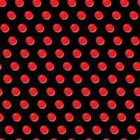 Seamless pattern in retro style with dot pattern.Christmas red balloons on a black background. vector