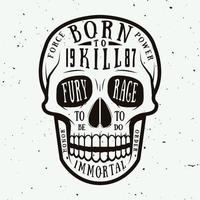 Vintage skull label, emblem and logo. Vector illustration