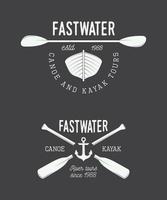 Set if vintage rafting vector logo, labels and badges
