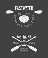 Set if vintage rafting vector logo, labels and badges