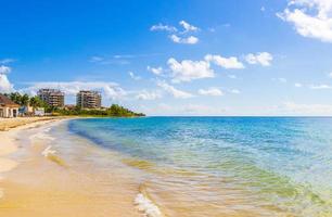 Amazing tropical beach and caribbean sea clear turquoise water Mexico. photo