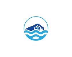 Abstract Swimming Logo Designs Vector Creative Concept Template.