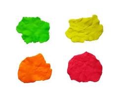 Plasticine speech bubble set isolated on white background photo