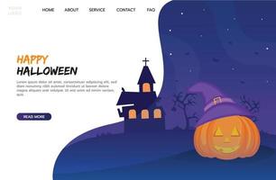 Flat design of halloween landing page template vector