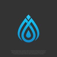 plantilla de vector de diseño de logotipo de gota de agua estilo lineal y degradado. icono de logotipo de agua de líneas de gota azul